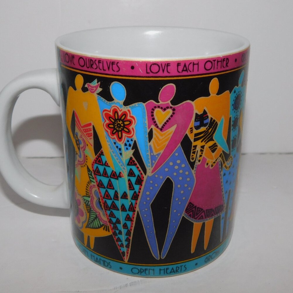 VTG Laurel Burch Spirit of WomanKind Ceramic Mug Woman Love 1995